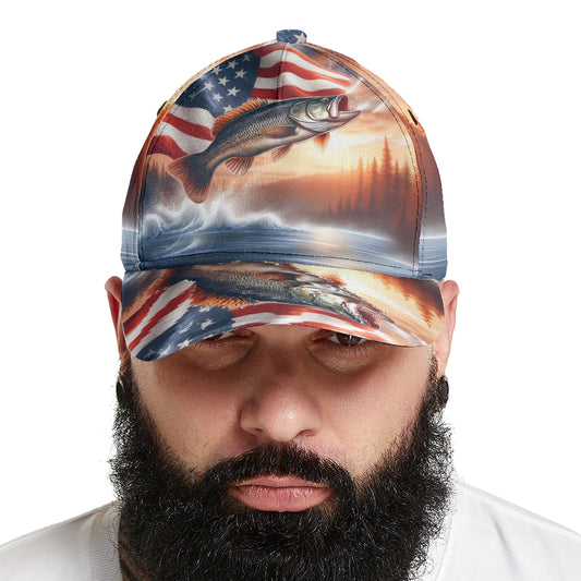 Classic Cap – American Flag Bass Fishing