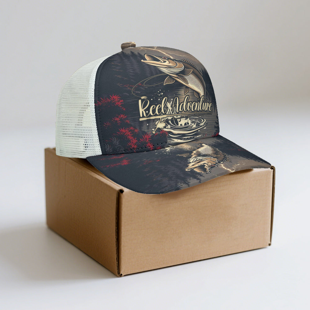 Reel Adventure Mesh-Back Fishing Cap – Lightning Lake Edition