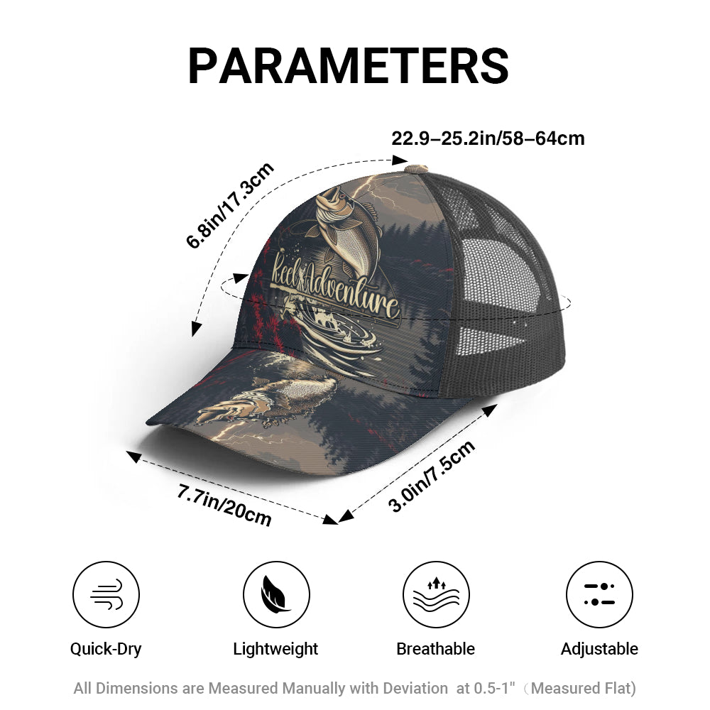 Reel Adventure Mesh-Back Fishing Cap – Lightning Lake Edition
