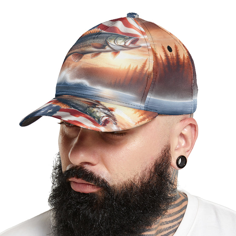 Classic Cap – American Flag Bass Fishing
